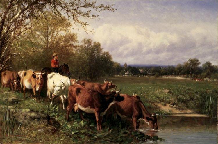 James McDougal Hart Cattle and Landscape China oil painting art